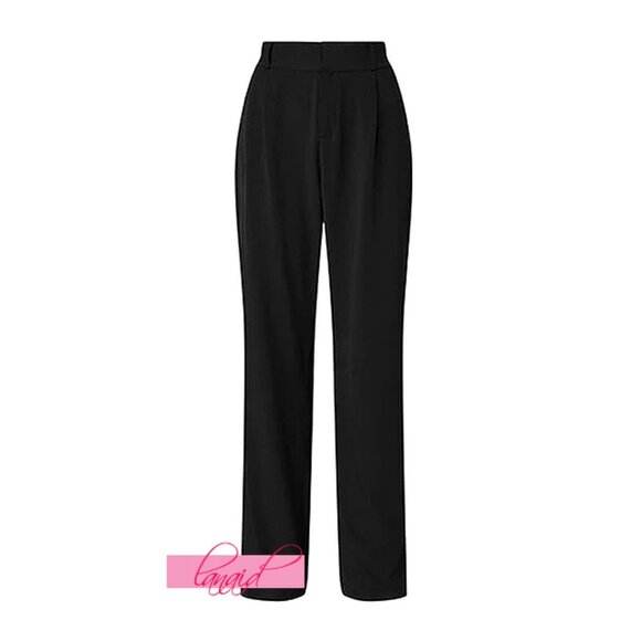 Alo High-Waist Dreamscape Trousers Black Wide Leg Hi-Rise Waisted Palazzo Pants - Picture 7 of 11